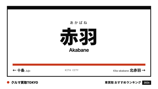 赤羽の車買取おすすめランキング（クルマ買取TOKYO）