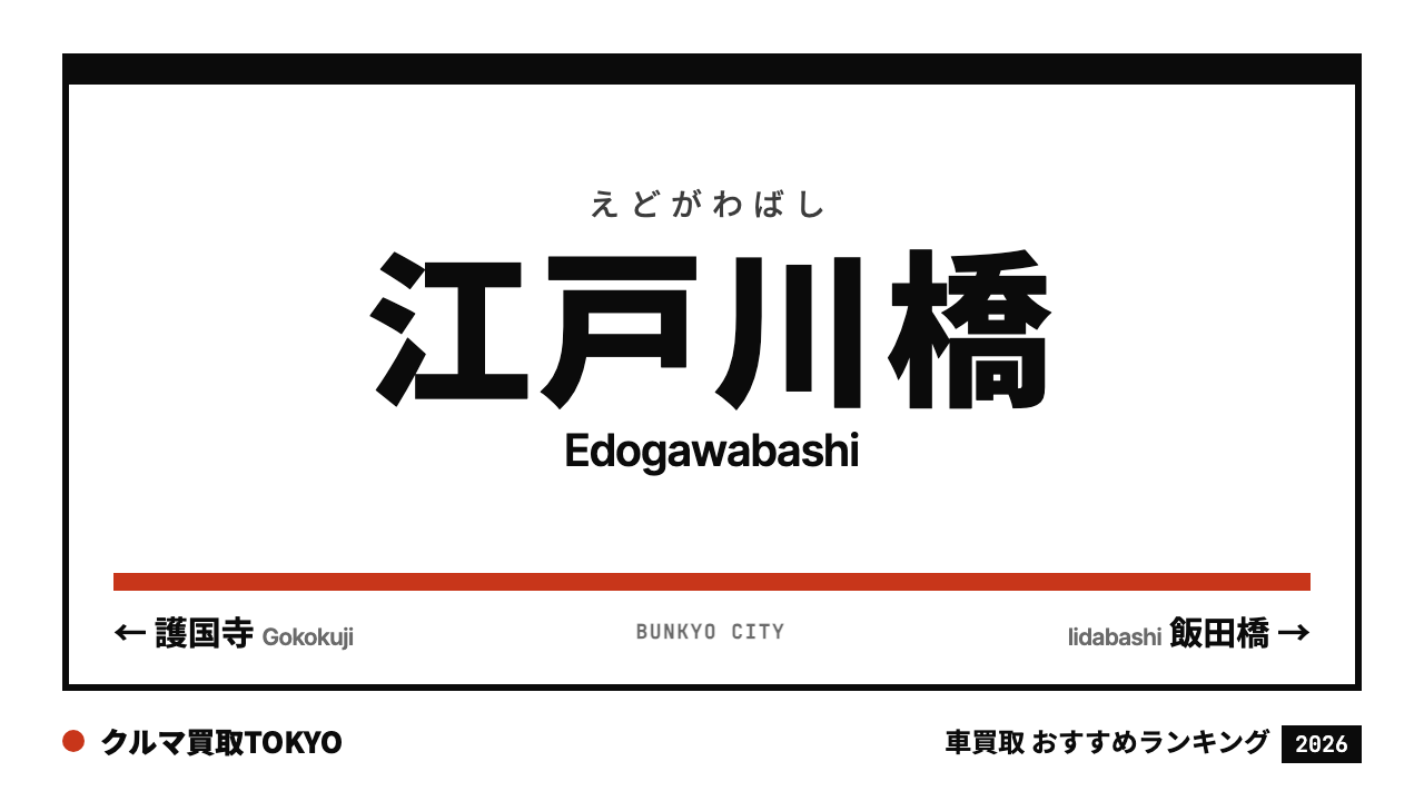江戸川橋の車買取おすすめランキング（クルマ買取TOKYO）