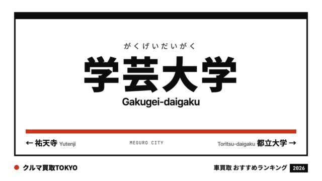 学芸大学の車買取おすすめランキング（クルマ買取TOKYO）