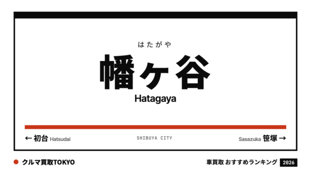 幡ヶ谷の車買取おすすめランキング（クルマ買取TOKYO）