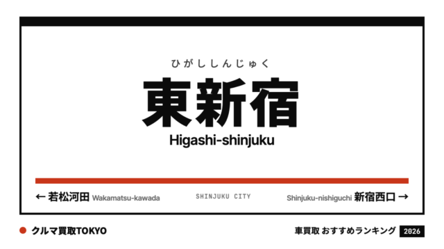 東新宿の車買取おすすめランキング（クルマ買取TOKYO）
