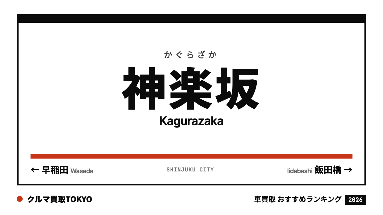 神楽坂の車買取おすすめランキング（クルマ買取TOKYO）