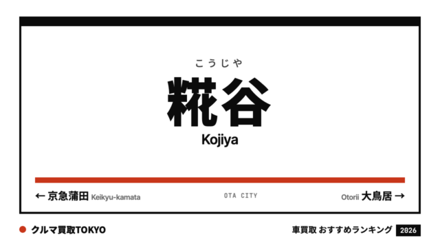糀谷の車買取おすすめランキング（クルマ買取TOKYO）