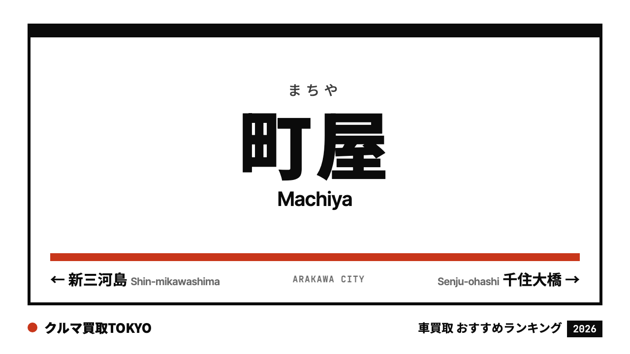 町屋の車買取おすすめランキング（クルマ買取TOKYO）