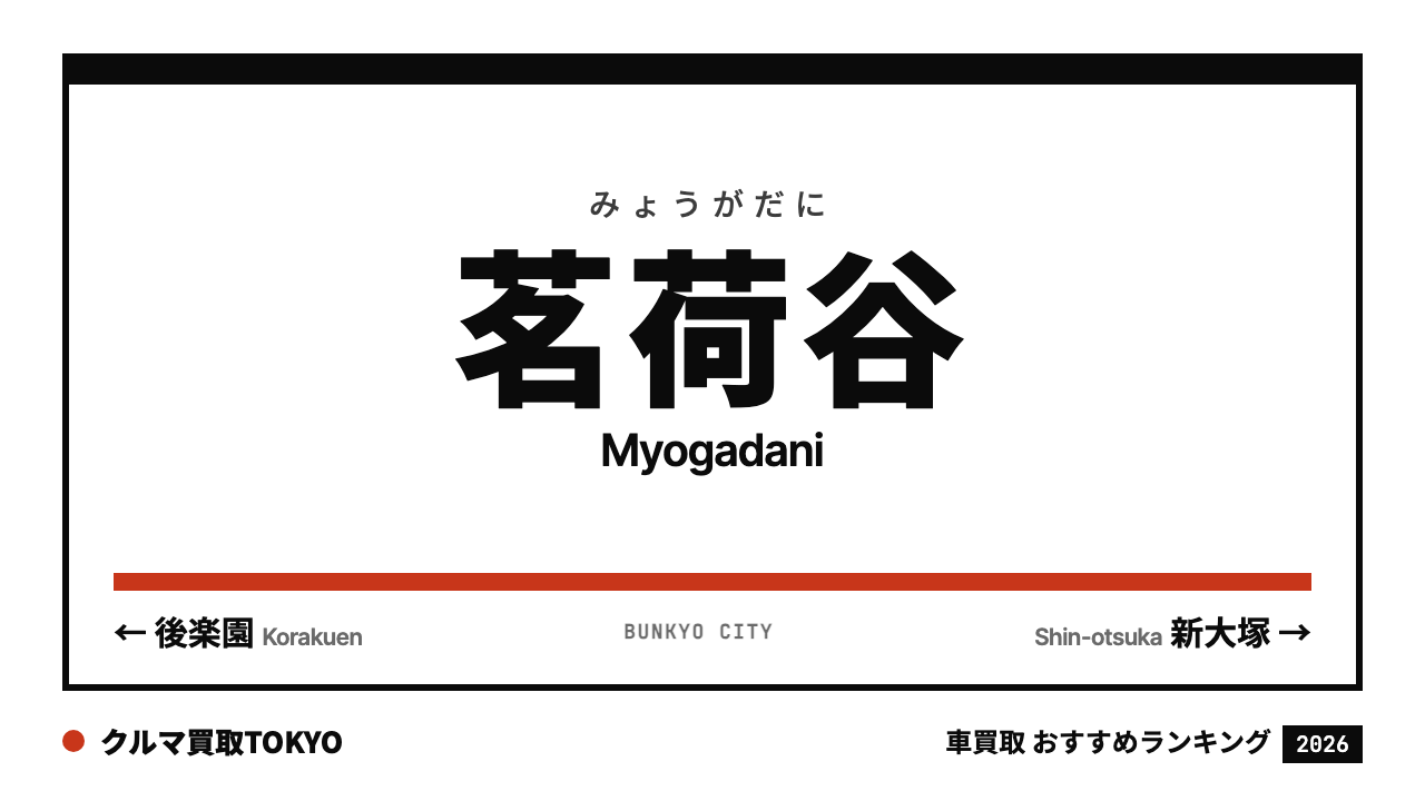茗荷谷の車買取おすすめランキング（クルマ買取TOKYO）