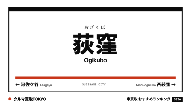 荻窪の車買取おすすめランキング（クルマ買取TOKYO）