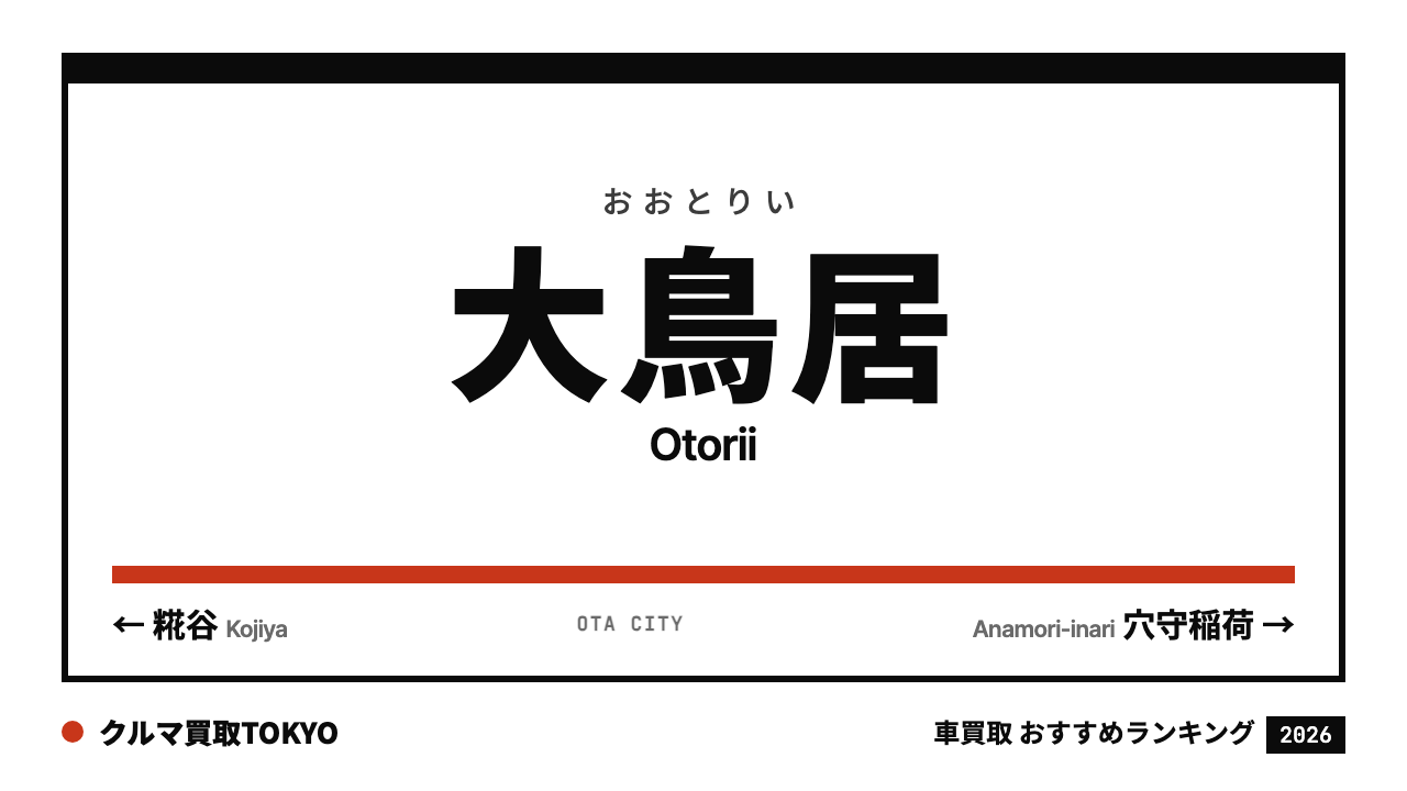 大鳥居の車買取おすすめランキング（クルマ買取TOKYO）