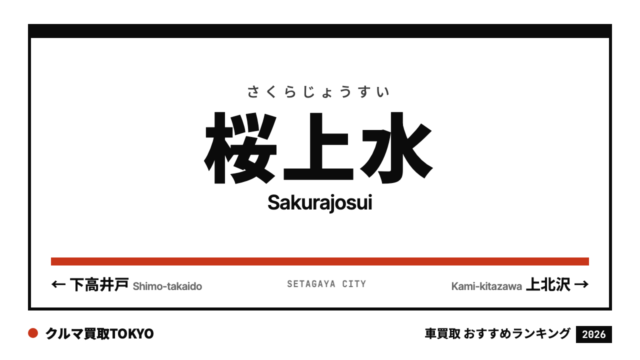 桜上水の車買取おすすめランキング（クルマ買取TOKYO）
