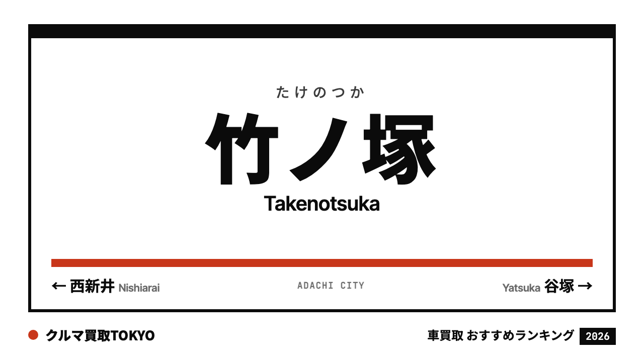 竹ノ塚の車買取おすすめランキング（クルマ買取TOKYO）
