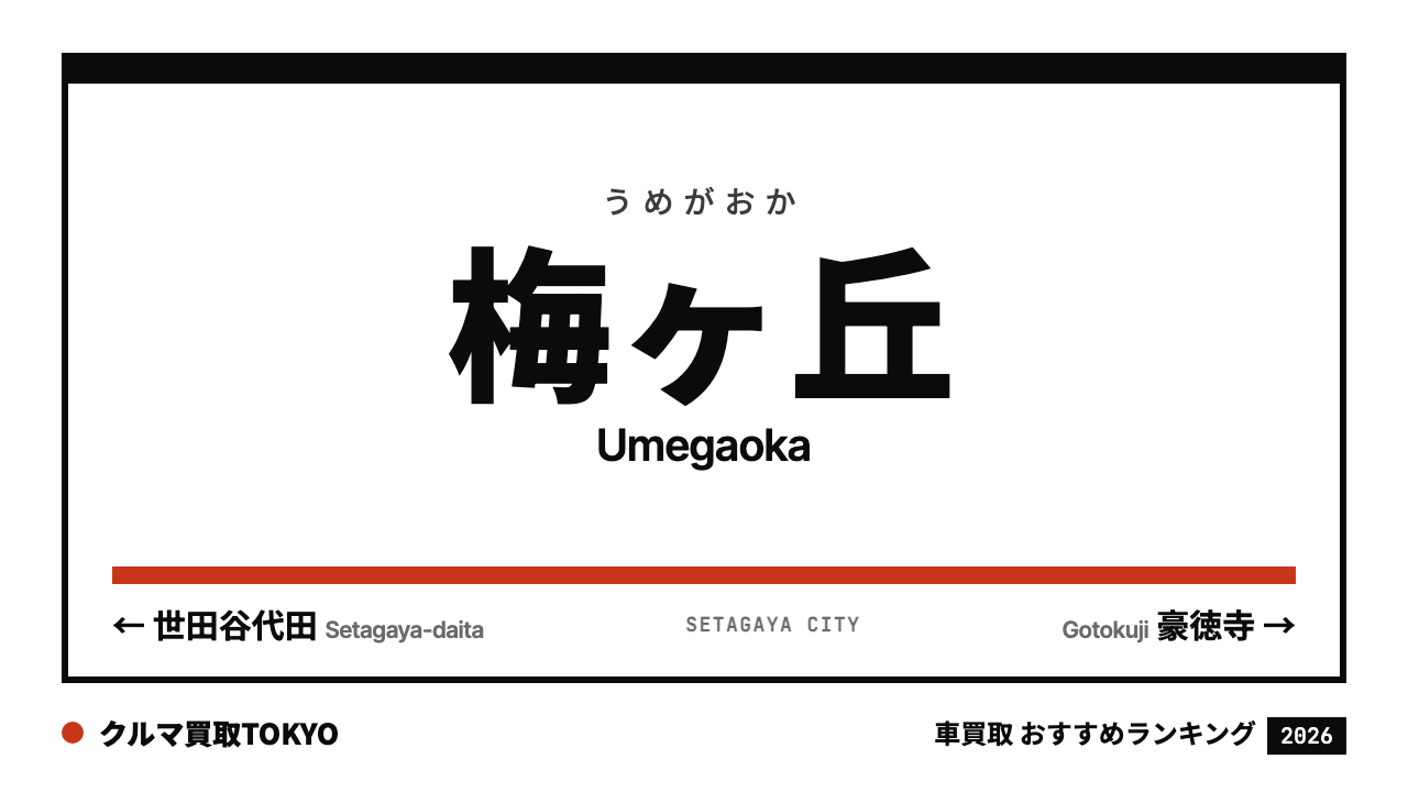 梅ヶ丘の車買取おすすめランキング（クルマ買取TOKYO）