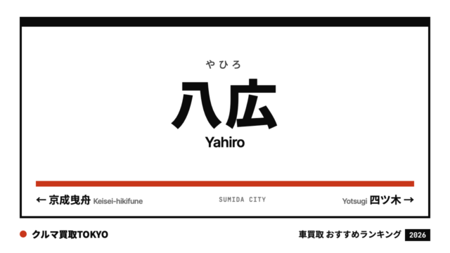 八広の車買取おすすめランキング（クルマ買取TOKYO）